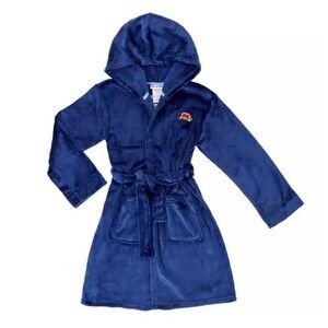Komar Kids Boys Plush Fleece Robe Navy Blue Sports Champ Size XS 5 6
